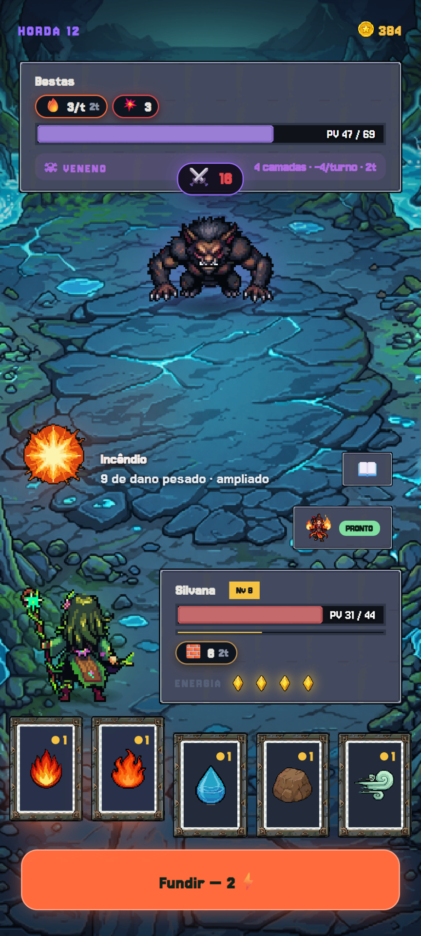 Gameplay de Fusaria em um celular